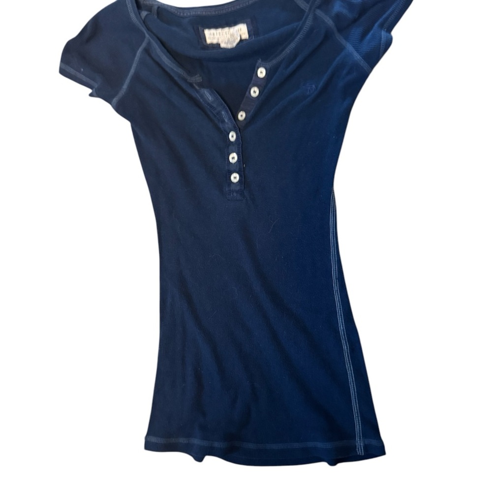Abercrombie & Fitch Blue Fitted Polo T-Shirt